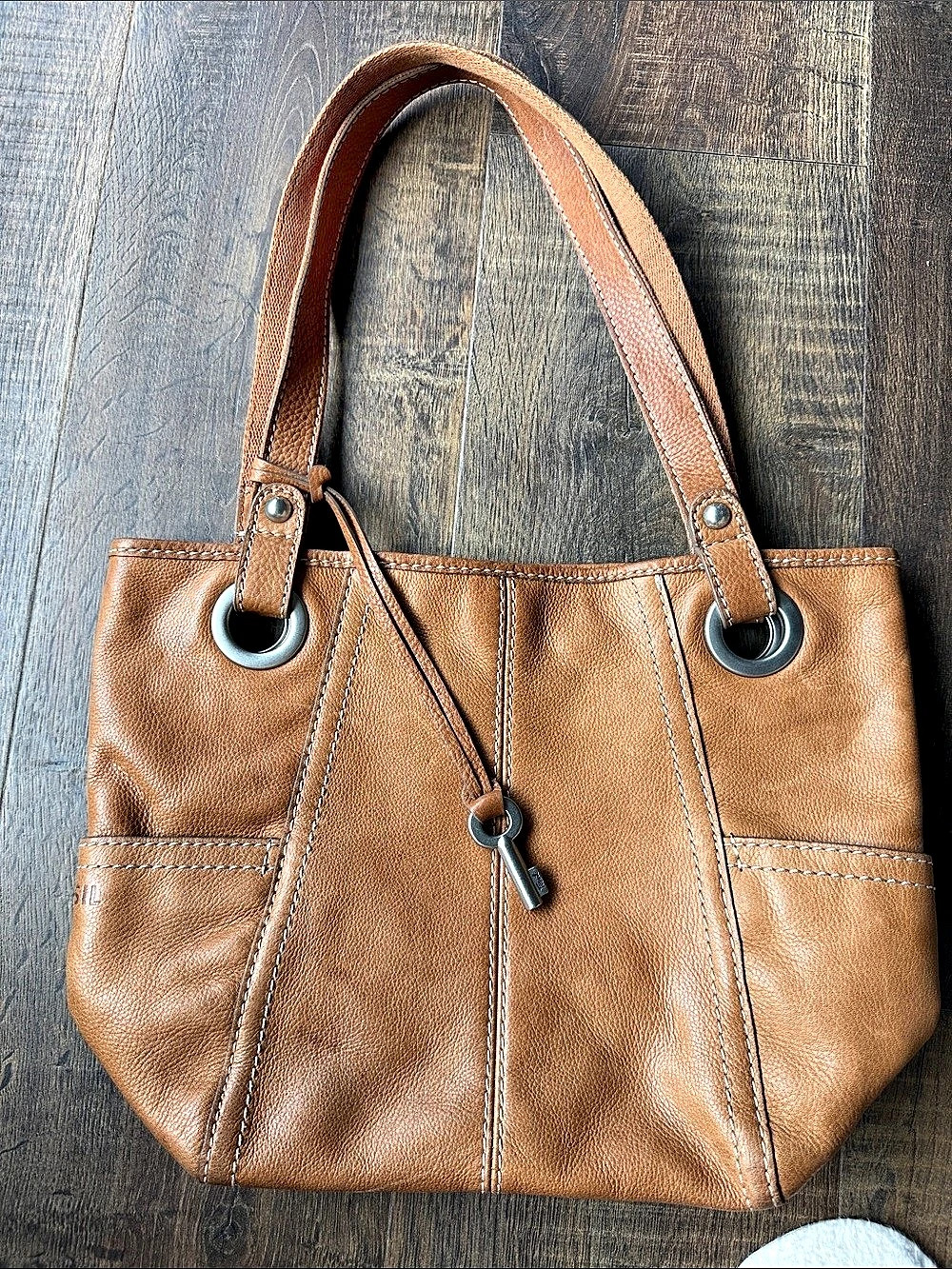 Fossil Brown Leather-Style Tote
